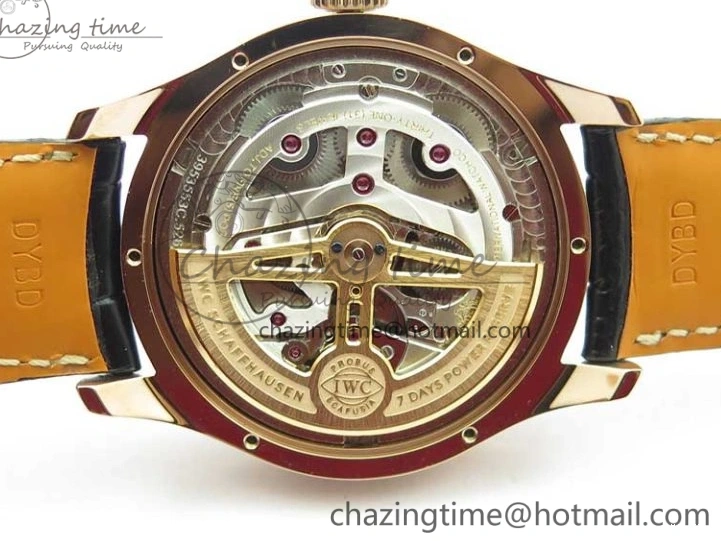 MIROTIME 0427 Elegant Portugieser Perpetual Calendar IW503302 RG V9F 1:1 Best Edition Gray Dial on Black Leather Strap A 7096